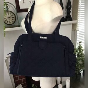 Vera Bradley. Navy quilted travel tote.EUC